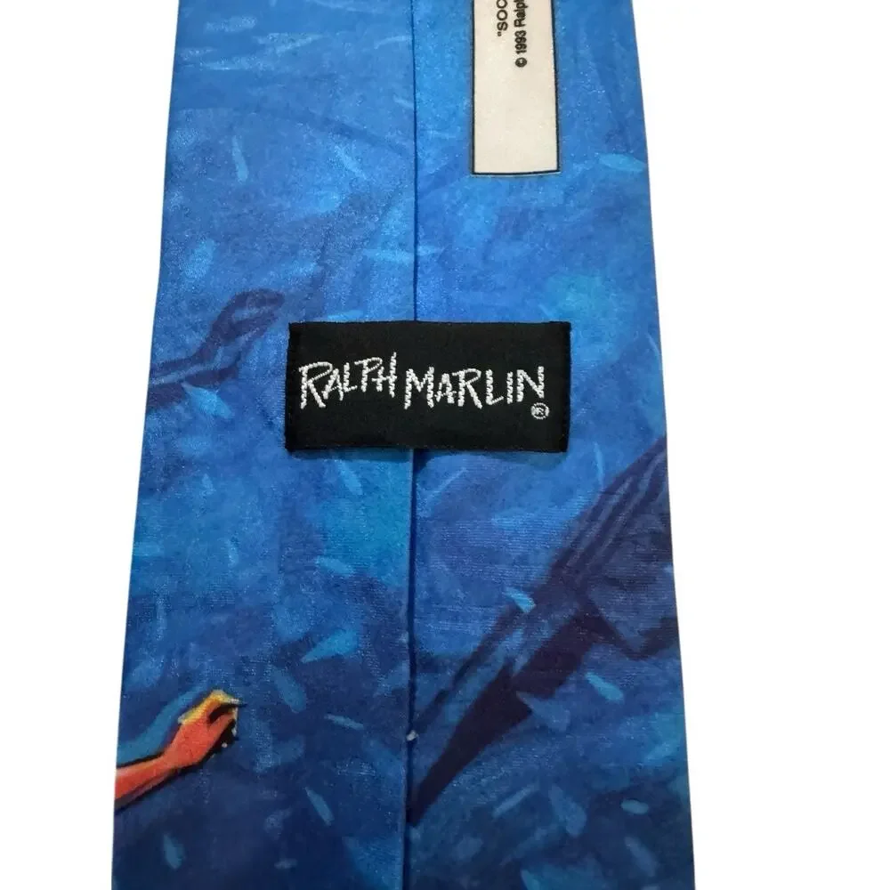 Ralph Marlin Soccer Player Sports 1993 Vintage Novelty Necktie Polyester